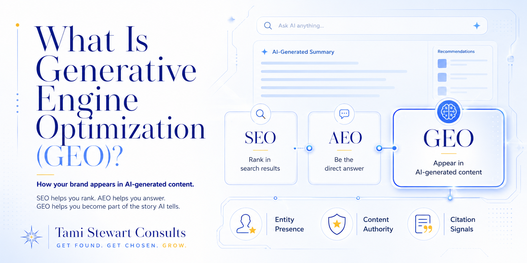 What Is Generative Engine Optimization (GEO)? — Tami Stewart Consults